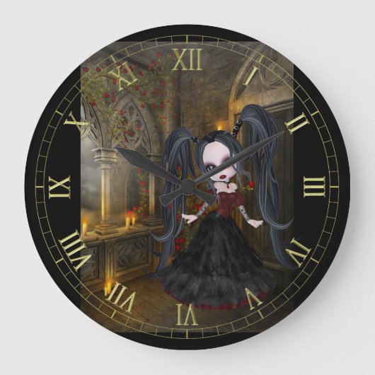 Little Gothic Girl Wall klok (Voorkant)