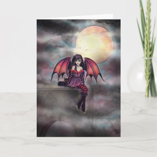 Little Gothic Vampire Fairy Art Fantasy Kaart (Voorkant)