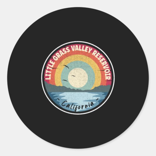 Little Grass Valley Reservoir California Ronde Sticker (Voorkant)