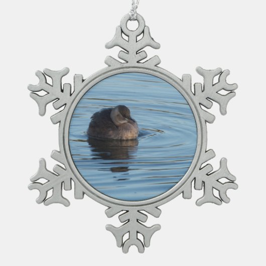 Little Grebe Tin Sneeuwvlok Ornament (Voorkant)