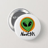 Little Green Alien Ronde Button 5,7 Cm (Voorkant /achterkant)