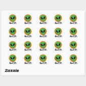Little Green Alien Ronde Sticker (Vel)