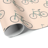 Little Green Bicycles Pattern Gift Wrap Cadeaupapier (Rol Hoek)