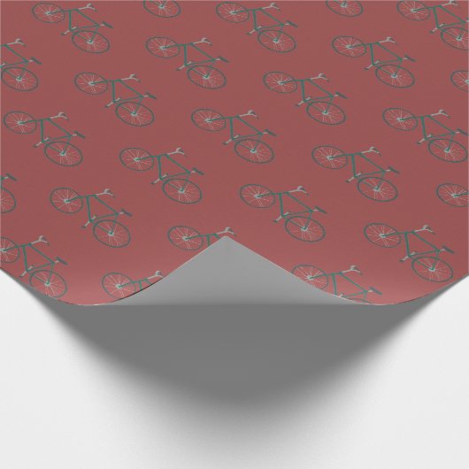 Little Green Bicycles Pattern Xmas Gift Wrap Cadeaupapier (Hoek)