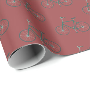 Little Green Bicycles Pattern Xmas Gift Wrap Cadeaupapier