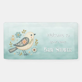 Little Green Bird Floral Baby shower Spandoek