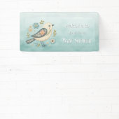 Little Green Bird Floral Baby shower Spandoek (Insitu)