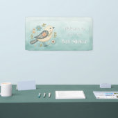 Little Green Bird Floral Baby shower Spandoek (Beurs)