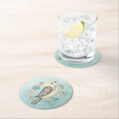 Little Green Bird Floral Paper Onderzetter (Insitu)