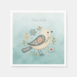 Little Green Bird Floral servetten