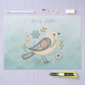 Little Green Bird Floral Tissue Paper Tissuepapier (Craft)