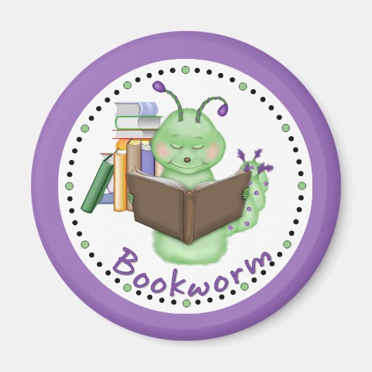 Little Green Bookworm Magneet (Voorkant)