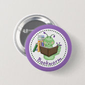 Little Green Bookworm Ronde Button 5,7 Cm (Voorkant /achterkant)