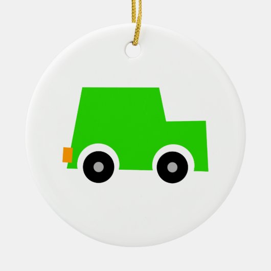 Little Green Car Keramisch Ornament (Voorkant)