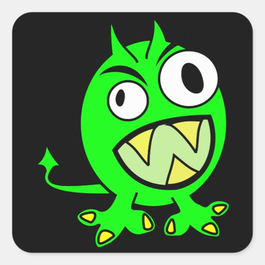 Little Green Devil Vierkante Sticker (Voorkant)