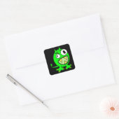 Little Green Devil Vierkante Sticker (Envelop)