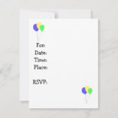 Little Green Dinosaur Party Invitation Kaart (Achterkant)