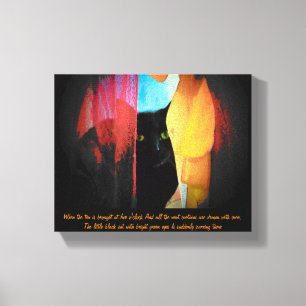Little Green eyed...Harold Monro citaat Canvas Afdruk