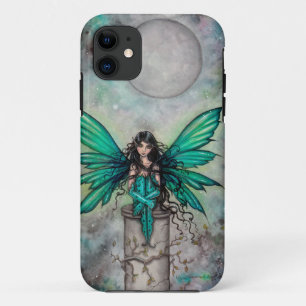 Little Green Fae Gothic Fairy Fantasy Art iPhone 11 Hoesje