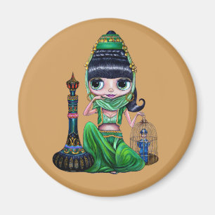 Little Green Genie Belly Dancer Girl Magneet