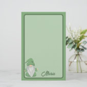 Little Green Gnome Gedetailleerd Briefpapier (Staand voorkant)
