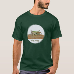 Little Green Grasshopper Cartoon T-shirt