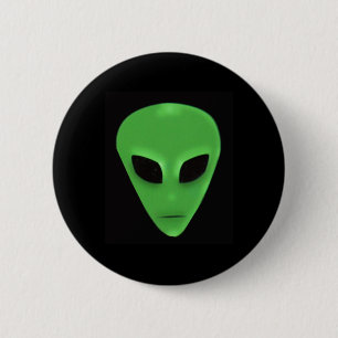 Little Green Man Alien Face Ronde Button 5,7 Cm