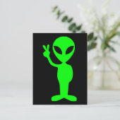 Little Green Man Briefkaart (Staand voorkant)