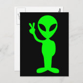 Little Green Man Briefkaart (Voorkant / Achterkant)