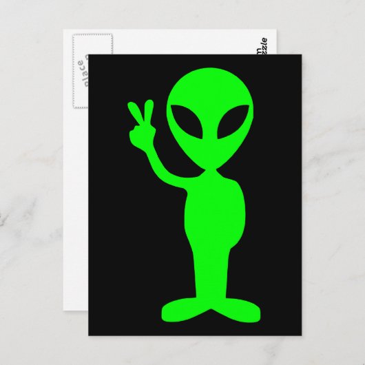 Little Green Man Briefkaart (Voorkant / Achterkant)