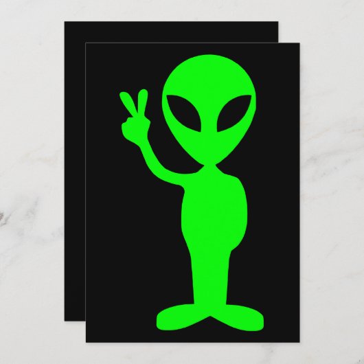 Little Green Man Kaart (Voorkant / Achterkant)