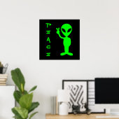 Little Green Man Poster (Thuiskantoor)