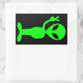Little Green Man Rechthoekige Sticker (Tas)