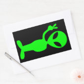 Little Green Man Rechthoekige Sticker (Envelop)