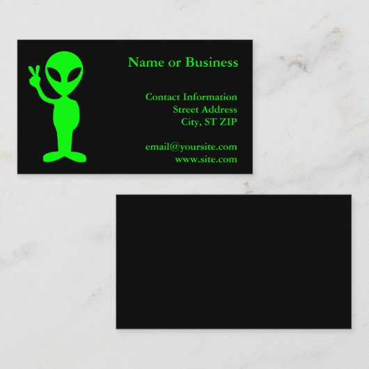 Little Green Man Visitekaartje (Voorkant / Achterkant)