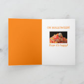 Little Green Mannen Pumpkin Halloween Kaart (Binnen)