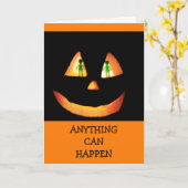 Little Green Mannen Pumpkin Halloween Kaart (Gele Bloem)