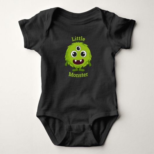 Little Green Monster Cool Guy Baby Romper (Voorkant)