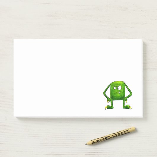 Little Green Monster Post-it® Notes (Op bureau)