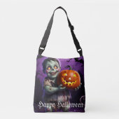 Little Green Monster & Pumpkin Friend Tas (Voorkant)