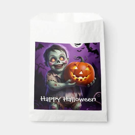 Little Green Monster & Pumpkin Vriend Bedankzakje (Voorkant)