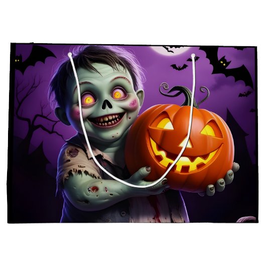 Little Green Monster & Pumpkin Vriend Groot Cadeauzakje (Achterkant)