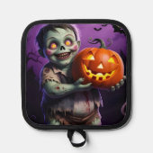 Little Green Monster & Pumpkin Vriend Pannenlap (Voorkant)