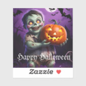 Little Green Monster & Pumpkin Vriend Sticker (Vel)