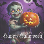 Little Green Monster & Pumpkin Vriend Sticker (Voorkant)