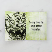Little Green Monster Sketch Kaart (Binnen)