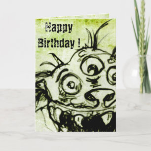 Little Green Monster Sketch Kaart