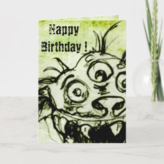 Little Green Monster Sketch Kaart