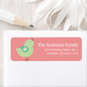 Little Green Spring Sason Bird Adresetiketten Etiket (Insitu)