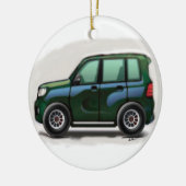 Little Green SUV Vier Wheel Keramisch Ornament (Links)